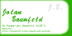 jolan baumfeld business card
